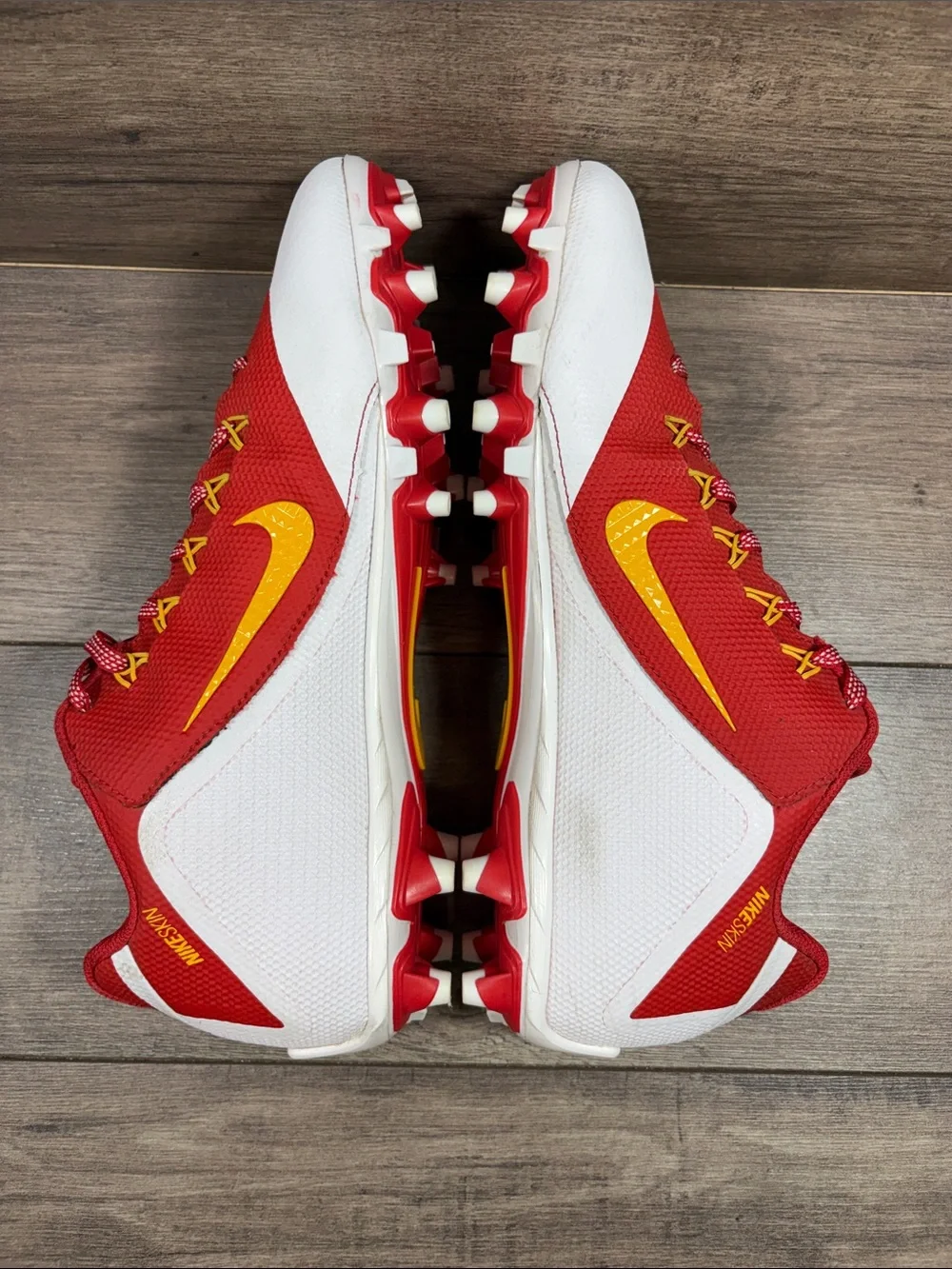 Nike Alpha Pro 2 3/4 TD Football Cleats 729445-616 Red Yellow Mens size 12
